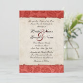 レッドペイズリー結婚式招待状 招待状 (スタンド正面)