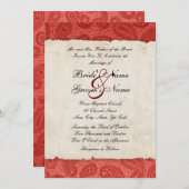 レッドペイズリー結婚式招待状 招待状 (正面/裏面)