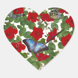 レッドペチュニアハート絵を描ブラシ付き ハートシール