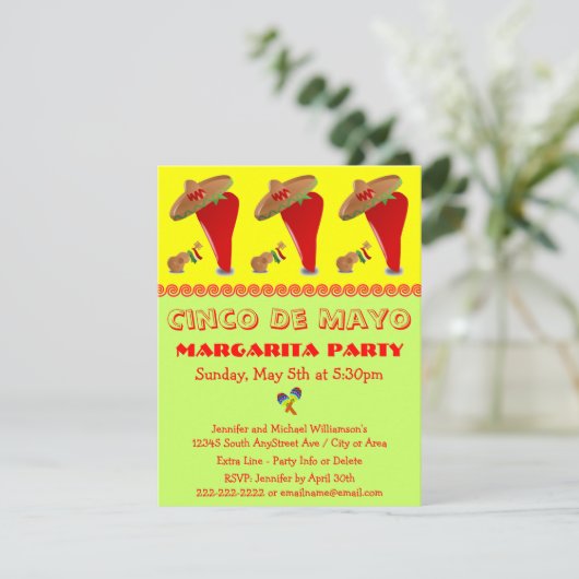 レッドペッパーソンブレロマルガリータシンコデマヨパーティー 招待状 (スタンド正面)