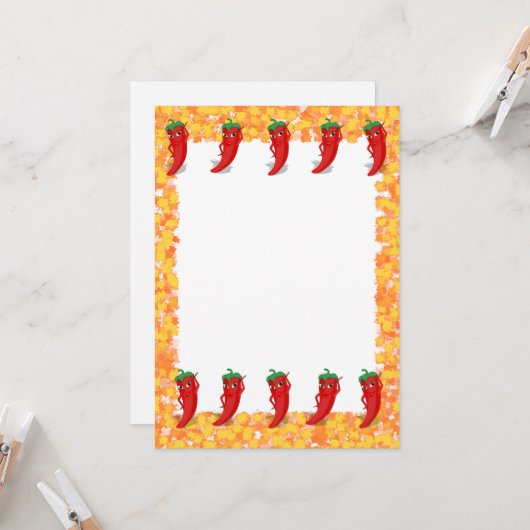 レッドペッパーディバカートゥーン招待状 招待状 (正面/裏面インサイチュ)
