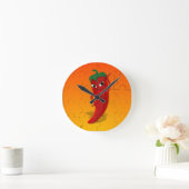 レッドペッパーディバジグソーパズル ラウンド壁時計 (ホーム)