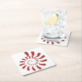 レッドペッパーディーバスパイラルスクエア紙コースター スクエアペーパーコースター (インサイチュ)