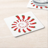 レッドペッパーディーバスパイラルスクエア紙コースター スクエアペーパーコースター (アングル)