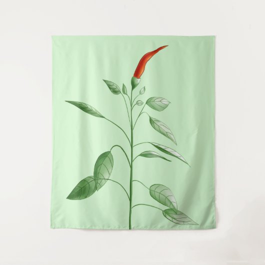 レッドペッパー庭師チリ植物ママ植物学 タペストリー (正面)