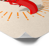 レッドペッパーDivaとヴィンテージ日が差すことスケッチトート ポスター (角)