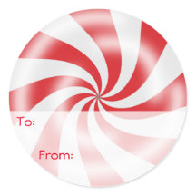 レッドペパーミントキャンディギフトラベル