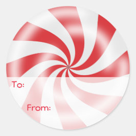 レッドペパーミントキャンディギフトラベル スクエアシール