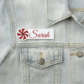 レッドペパーミントスターライトミントキャンディーケインクリスマス 名札 (インサイチュ)