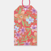 レッドペラナカンフローラ中国のダブルシ結婚ーズ ギフトタグ (裏面)