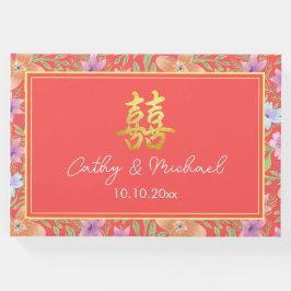 レッドペラナカンフローラ中国のダブルシ結婚ーズ ゲストブック