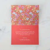 レッドペラナカンフローラ中国のダブルシ結婚ーズ サンキューカード (内部)