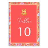 レッドペラナカンフローラ中国のダブルシ結婚ーズ テーブルナンバー (裏面)