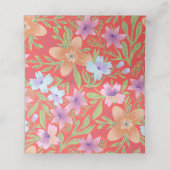 レッドペラナカンフローラ中国のダブルシ結婚ーズ プレイスカード (内部開封)