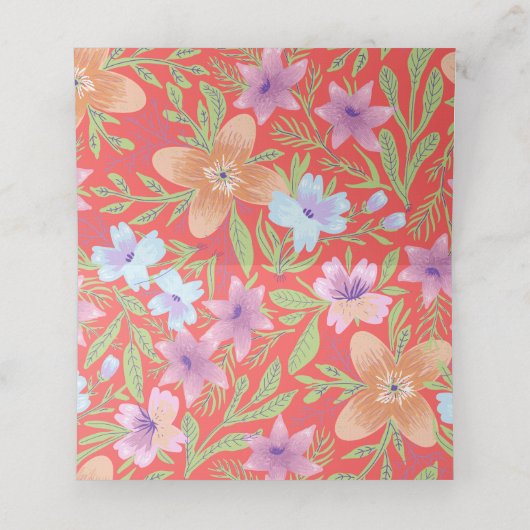 レッドペラナカンフローラ中国のダブルシ結婚ーズ プレイスカード (内部開封)