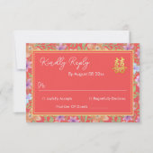 レッドペラナカンフローラ中国のダブルシ結婚ーズ 出欠カード (正面)