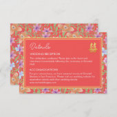 レッドペラナカン中国のフローラ結婚ズ詳細 エンクロージャーカード (正面/裏面)