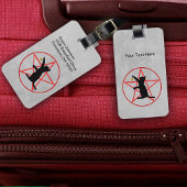 レッドペンタグラムの星を持つ黒猫のシルエット ラゲッジタグ