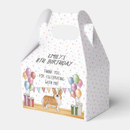 レッドペンブロークウェルシュコーギーのパステル 誕生日おめでとう フェイバーボックス