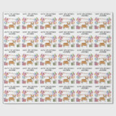 レッドペンブロークウェルシュコーギーカラフルハッピーバースデー ラッピングペーパー (フラット)