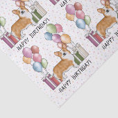 レッドペンブロークウェルシュコーギーカラフルハッピーバースデー 薄葉紙 (詳細)