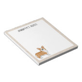 レッドペンブロークウェルシュコーギードッグカスタム文字 ノートパッド (アングル)