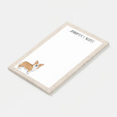 レッドペンブロークウェルシュコーギードッグカスタム文字 ポストイット (アングル)