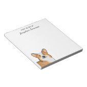 レッドペンブロークウェルシュコーギードッグヘッドおよびカスタム文字 ノートパッド (アングル)