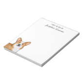 レッドペンブロークウェルシュコーギードッグヘッドおよびカスタム文字 ノートパッド (回転)