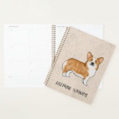 レッドペンブロークウェルシュコーギードッグ名前をカスタムする プランナー手帳 (ディスプレー)