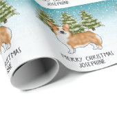 レッドペンブロークウェルシュコーギー冬林クリスマス ラッピングペーパー (ロールコーナー)