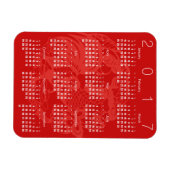 レッドペーパーカットルースターカレンダー2017マグネット2 マグネット (横)