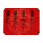 レッドペーパーカットルースターカレンダー2017マグネット マグネット (横)