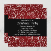レッドホエレガントリデーパーティ招待状 招待状 (正面/裏面)