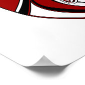 レッドホエールトーテムキャンバス印刷 ポスター (角)