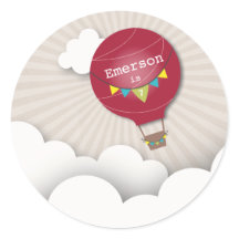 レッドホットエアバルーン誕生日パーティーステッカー