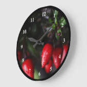 レッドホットガーデンサルサチピーマン。 ラージ壁時計 (傾斜)