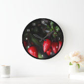 レッドホットガーデンサルサチピーマン。 ラージ壁時計 (ホーム)