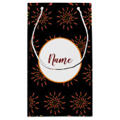 レッドホットチリペッパーマンダラアートパーソナライズされた スモールペーパーバッグ (裏面)