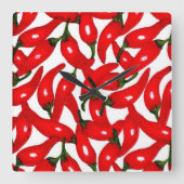 レッドホットチリ スクエア壁時計 (正面)