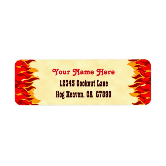 レッドホットフレイムスカスタム差出人住所ラベル ラベル (正面)