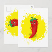 レッドホットペッパーディーバ絵を描(ばちゃばちゃ)跳ねる ポストカード (正面/裏面)