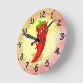 レッドホットペッパーDivaヴィンテージスタイルプリント ラウンド壁時計 (傾斜)