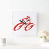 レッドホットホイールウォールクロック スクエア壁時計 (ホーム)