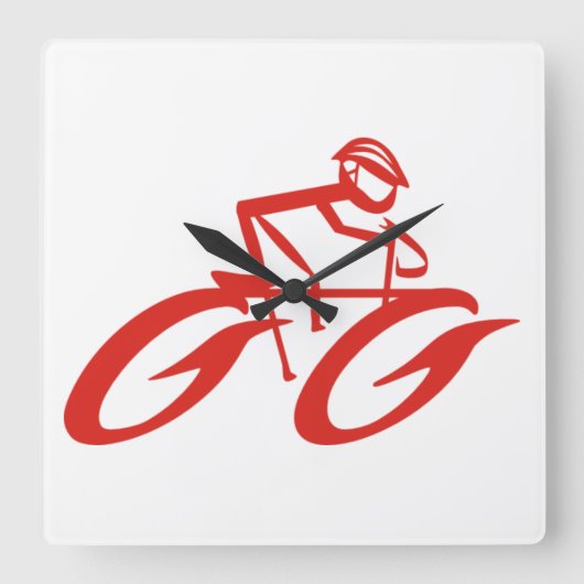 レッドホットホイールウォールクロック スクエア壁時計 (正面)