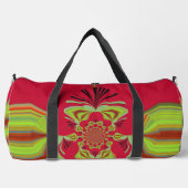 レッドホットレモン万華鏡のように千変万化するパターンモチーフ:はっきりした A & Bright ダッフルバッグ (正面)