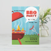 レッドホット BBQ パーティー招待状 招待状 (スタンド正面)