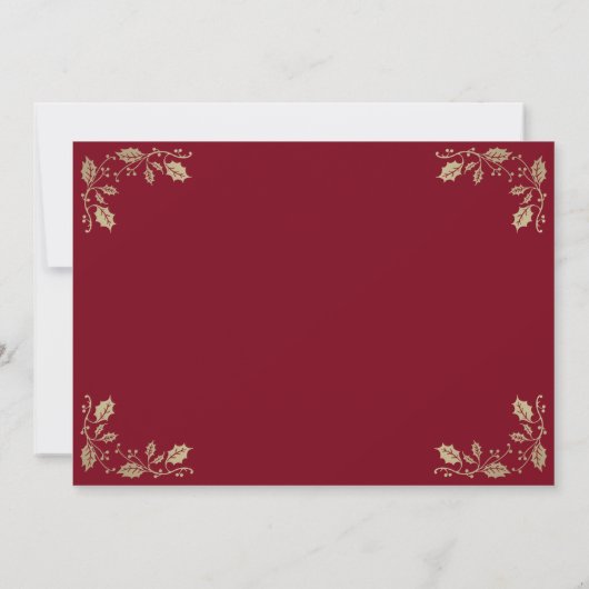 レッドホリエレガントーベルズクリスマスホリデーパーティー 招待状 (裏面)