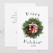 レッドホリデーカードテンプレート – ファミリークリスマスカード シーズンカード (正面/裏面)