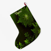 レッドホリデークリスマスグリーンフローラストッキング ラージクリスマスストッキング (裏面 (吊り時))